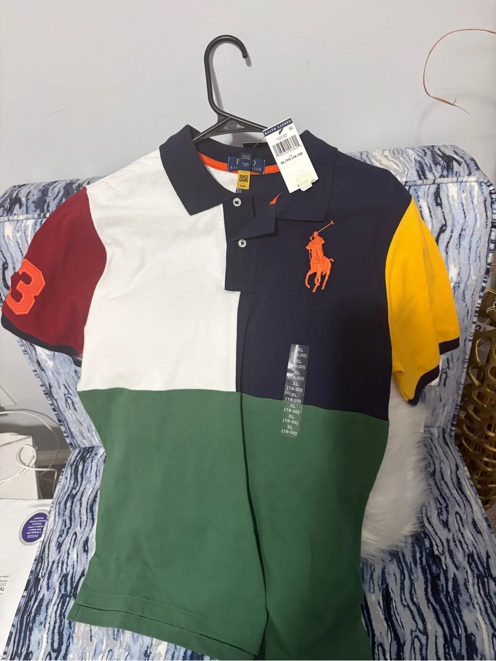 Ralph Lauren Royal Blue Polo with White Pony Logos